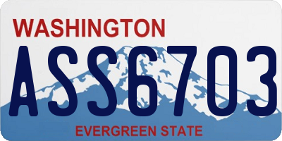 WA license plate ASS6703