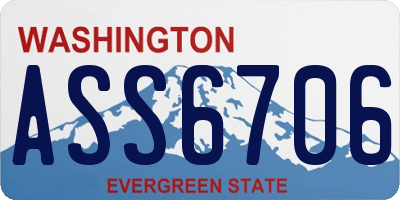 WA license plate ASS6706