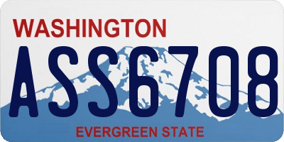 WA license plate ASS6708