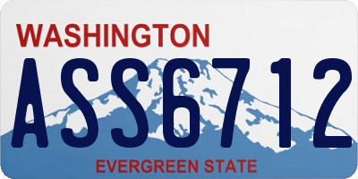 WA license plate ASS6712