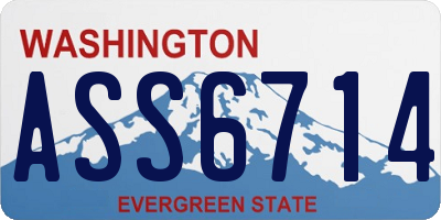 WA license plate ASS6714