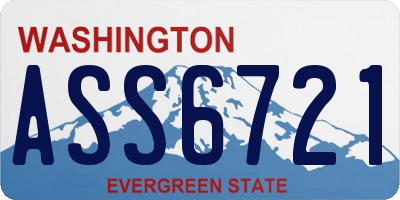 WA license plate ASS6721