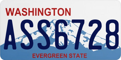 WA license plate ASS6728