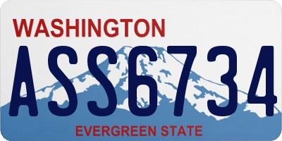 WA license plate ASS6734