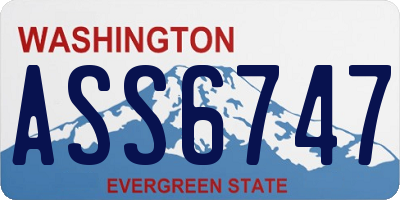 WA license plate ASS6747