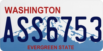 WA license plate ASS6753