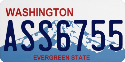 WA license plate ASS6755