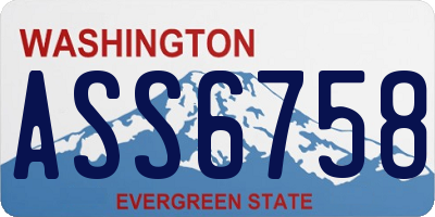 WA license plate ASS6758