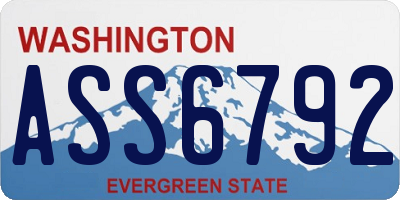 WA license plate ASS6792