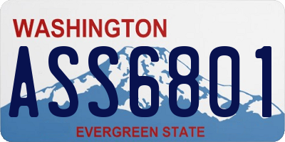 WA license plate ASS6801