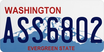 WA license plate ASS6802