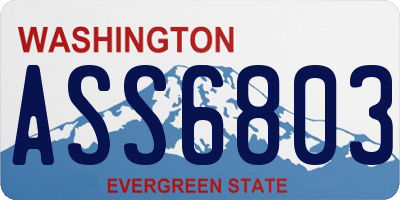 WA license plate ASS6803