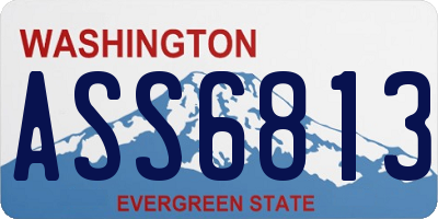 WA license plate ASS6813