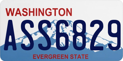 WA license plate ASS6829