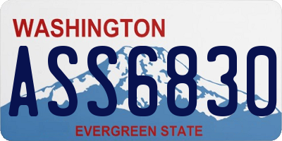 WA license plate ASS6830