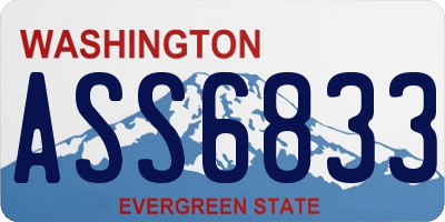 WA license plate ASS6833