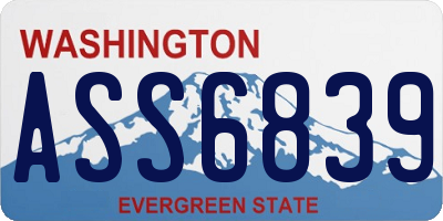 WA license plate ASS6839
