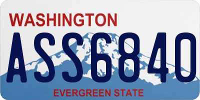 WA license plate ASS6840