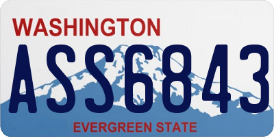 WA license plate ASS6843