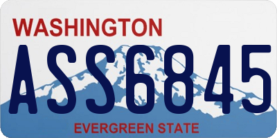 WA license plate ASS6845