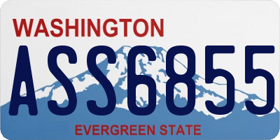 WA license plate ASS6855