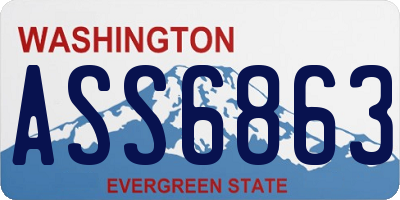 WA license plate ASS6863