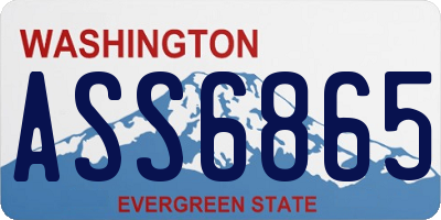 WA license plate ASS6865