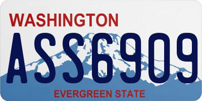 WA license plate ASS6909