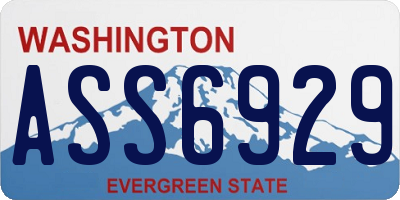 WA license plate ASS6929