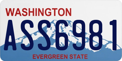 WA license plate ASS6981