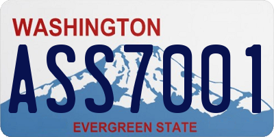 WA license plate ASS7001