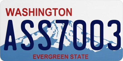 WA license plate ASS7003