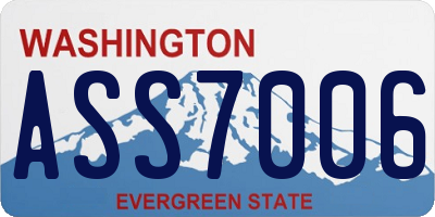 WA license plate ASS7006