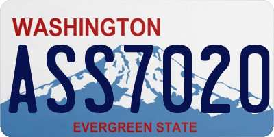 WA license plate ASS7020