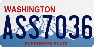 WA license plate ASS7036