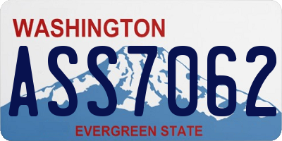WA license plate ASS7062