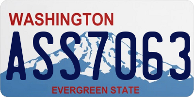 WA license plate ASS7063