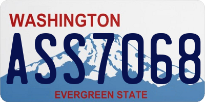 WA license plate ASS7068