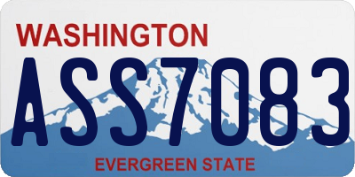 WA license plate ASS7083