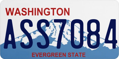 WA license plate ASS7084