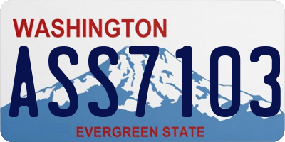WA license plate ASS7103