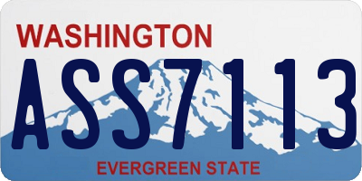 WA license plate ASS7113