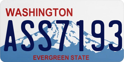 WA license plate ASS7193