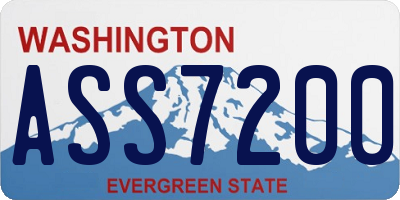 WA license plate ASS7200