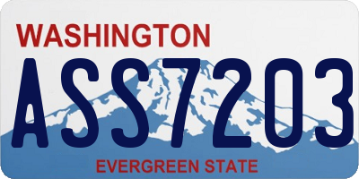 WA license plate ASS7203