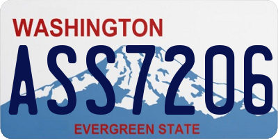 WA license plate ASS7206