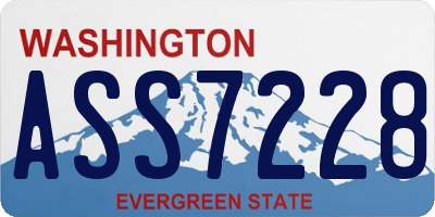 WA license plate ASS7228