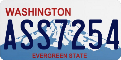 WA license plate ASS7254