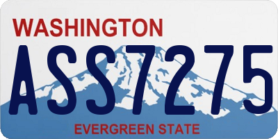 WA license plate ASS7275