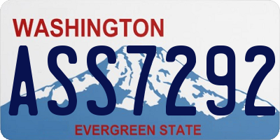 WA license plate ASS7292
